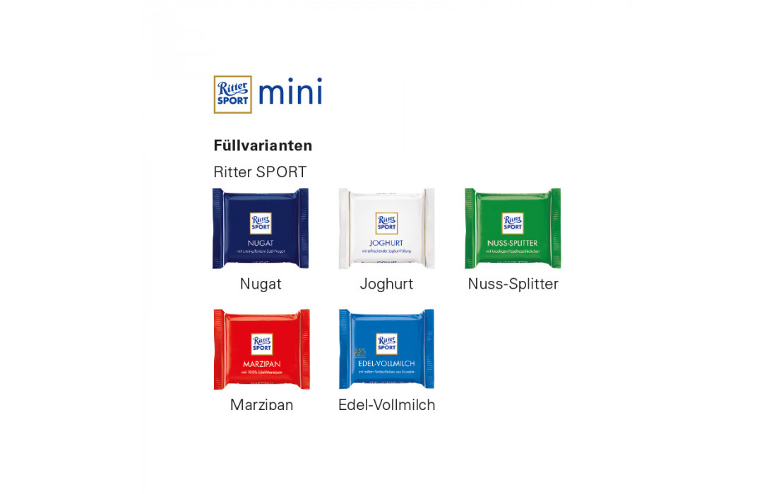 Ritter SPORT Mini als Werbeartikel ab 0,50 € bei Brandible