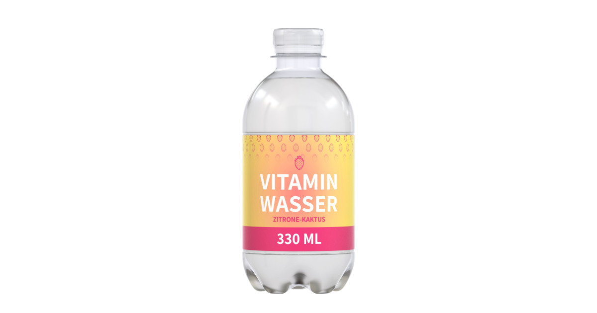 330 ml Vitaminwasser Zitrone-Kaktus - Eco Label als Werbeartikel ab 1,38