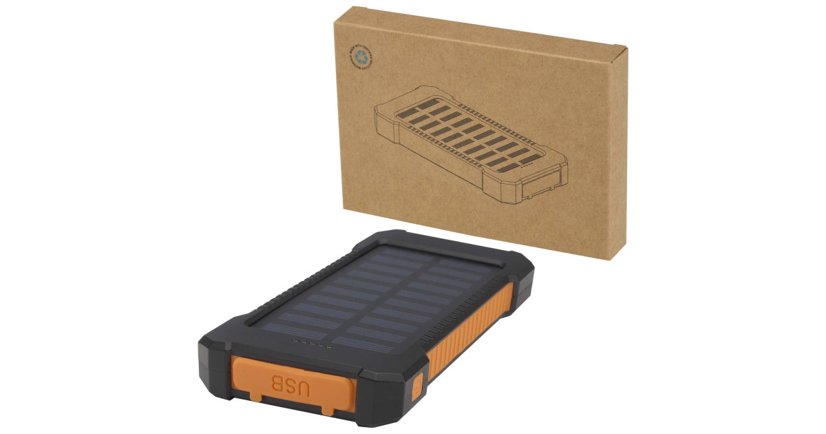 Altair 10 W 5000 mAh robuste Solar Powerbank aus recyceltem Kunststoff ...
