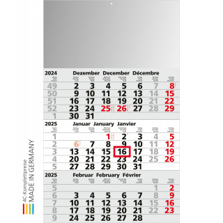 3-Monats-Kalender Solid 3 Bestseller, hellgrau