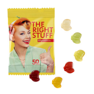 Fruchtgummi 20 g Tüten - €-Zeichen (w2p)