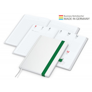 Buchkalender Match-Hybrid White Bestseller A5, Cover-Star gloss-individuell, grün