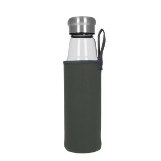 Glasflasche mit Hülle "Life" 0,55 l, transparent