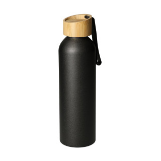 Aluminiumflasche "Bamboo" 0,6 l, schwarz, natur