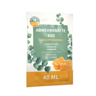 40 ml Abwehrkräftebad "Eukalyptus-Honig" (Sachet) - Soft Touch Print