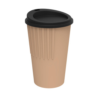 Riffel-Kaffeebecher "ToGo", 300 ml, beständiges braun, schwarz