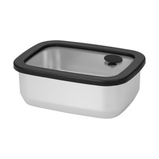 Edelstahl-Lunchbox mit Glasdeckel "RILO", 550 ml, silber, grau