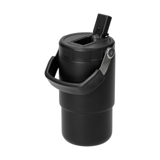 Edelstahlbecher mit Trinköffnung "Hydro", schwarz