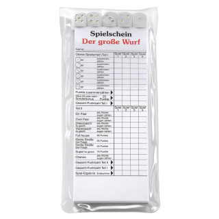 Würfelspiel "Der große Wurf" im Etui, weiß