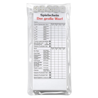 Würfelspiel "Der große Wurf" im Etui, weiß