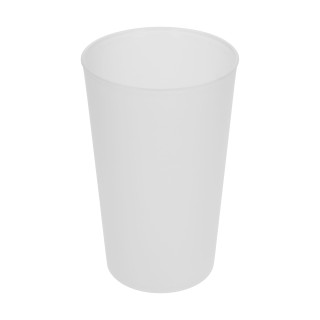 Trinkbecher "Mehrweg" 0,4 l, transparent-milchig