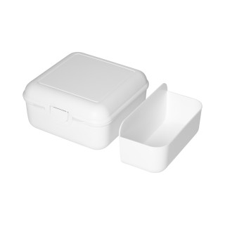 Vorratsdose "Cube" deluxe, mit Trennschale, weiß