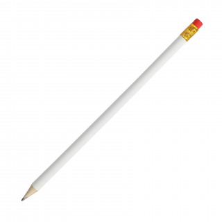 Bleistift "White" mit Radiergummi, weiß
