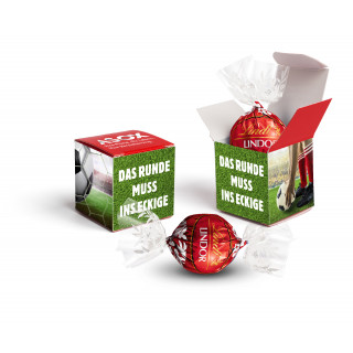 Lindt Lindor Kugel im Werbewürfel, 12,5 g, Milchschokolade, 4c Euroskala