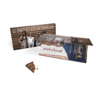 Lindt Schokoladentafel in Mailingmappe, 100 g, Vollmilchschokolade, 4c Euroskala einseitig