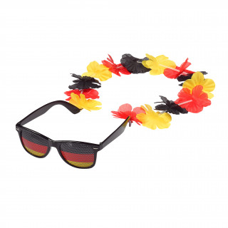 Spaßbrille "Germany" mit Blumenkette, deutschland-farben