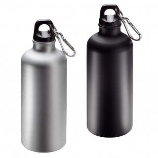 Aluminiumflasche "Sporty" 0,6 l matt, schwarz
