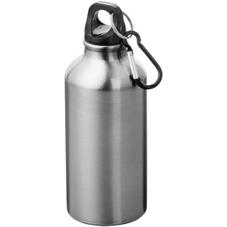 Oregon 400 ml Aluminium Trinkflasche mit Karabinerhaken, silber