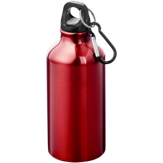 Oregon 400 ml Aluminium Trinkflasche mit Karabinerhaken, rot
