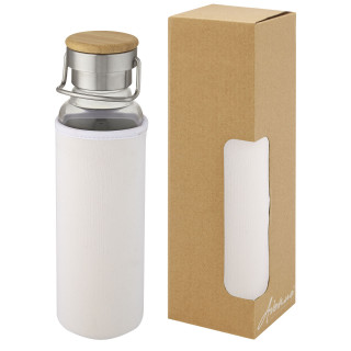 Thor 660 ml Glasflasche mit Neoprenhülle, weiss