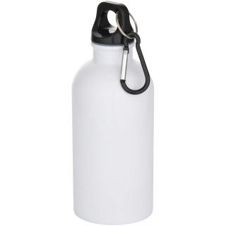 Oregon 400 ml RSC-zertifizierte einwandige Sublimation Trinkflasche aus recyceltem Edelstahl mit Karabinerhaken, weiß