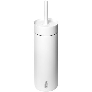 MiiR Sipper 473 ml Trinkflasche mit Trinkhalm, weiß