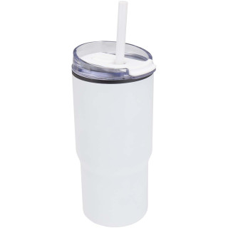 Westin 540 ml RCS Becher aus recyceltem Material, doppelwandig isoliert, mit Trinkhalm, weiß