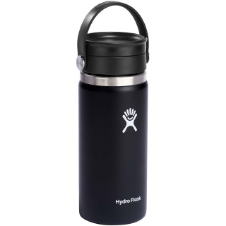Hydro Flask Isolierbecher aus Edelstahl mit breiter Öffnung 473 ml und Flex Sip™ Deckel, schwarz
