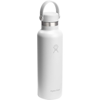 Hydra Flask Standard Mouth 621 ml isolierte Edelstahl Trinkflasche mit Strohhalmverschluss, weiß