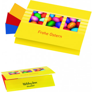 Klappkärtchen Eierfärberei 90 x 60 mm, 3 Farben sortiert