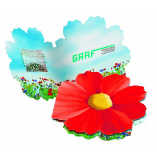 Kärtchen Blume, Klappkärtchen, bunte Blumenmischung, 1-4 c Digitaldruck inklusive