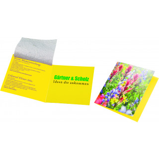 Saatteppich Klappkärtchen, Blumenmischung, 1-4 c Digitaldruck inklusive