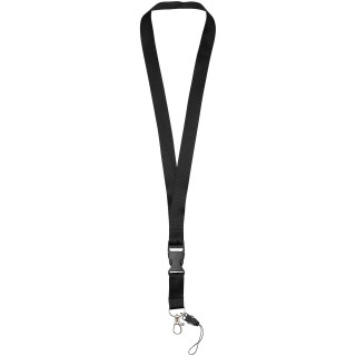 Sagan Lanyard mit abnehmbarer Schnalle und Handyband, schwarz