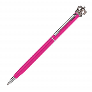 Kugelschreiber aus Metall mit Krone, pink