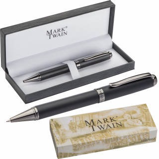Mark Twain Kugelschreiber aus Metall, schwarz