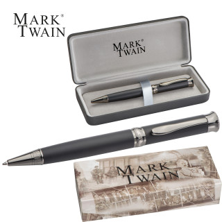 Mark Twain Kugelschreiber aus Metall, schwarz