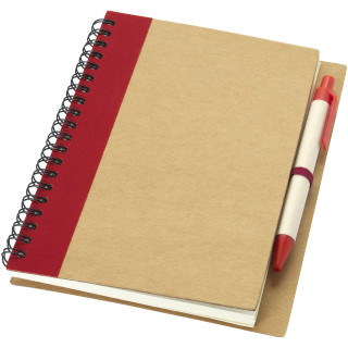 Priestly A6 Recycling Notizbuch mit Stift, natur / rot