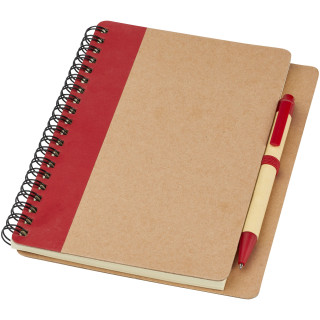 Priestly A6 Recycling Notizbuch mit Stift, natur, rot