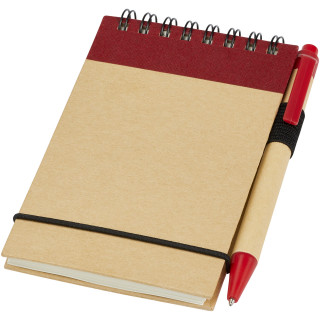 Zuse A7 Recycling Notizblock mit Stift, natur / rot