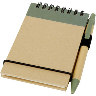 Zuse A7 Recycling Notizblock mit Stift, heather grün / natur