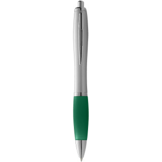Nash Kugelschreiber silbern mit farbigem Griff, grün / silber