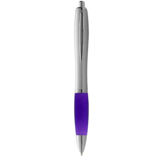 Nash Kugelschreiber silbern mit farbigem Griff, lila / silber