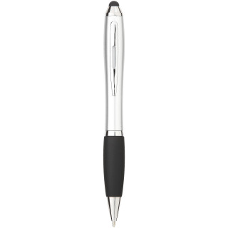 Nash Stylus bunter Kugelschreiber mit schwarzem Griff, silber / schwarz