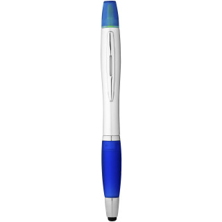 Nash Stylus Kugelschreiber und Marker (schwarze Mine), silber / royalblau