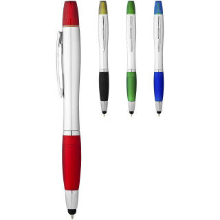 Nash Stylus Kugelschreiber und Marker, silber / rot