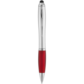 Nash Stylus Kugelschreiber silbern mit farbigem Griff, silber / rot