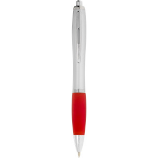 Nash Kugelschreiber silbern mit farbigem Griff, silber / rot