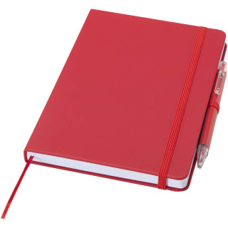 Spectrum Set A5 Hardcover Notizbuch aus Recyclingpapier und einem Kugelschreiber, rot