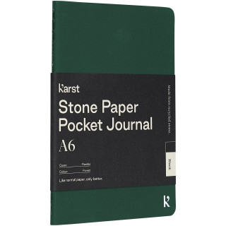 Karst® A6 Steinpapier Softcover Notizbuch - blanko, dunkelgrün