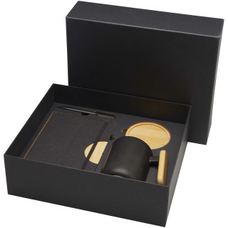 Laura A5 Hardcover Notizbuch und Kugelschreiber Set (schwarze Mine), schwarz